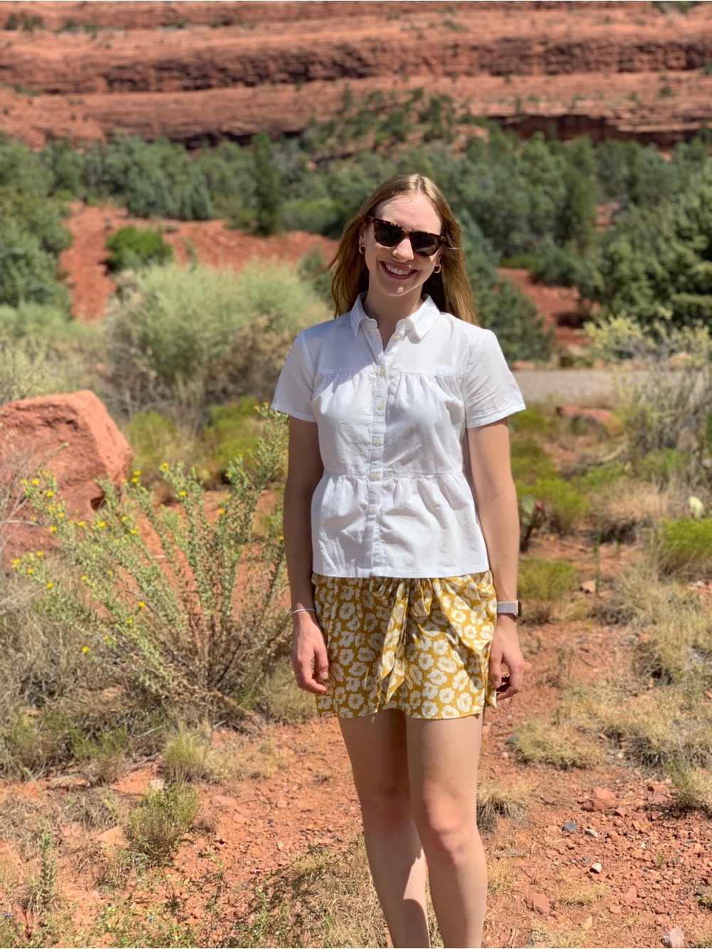 Madewell White Short-Sleeve Button Front Blouse